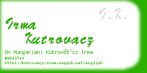 irma kutrovacz business card